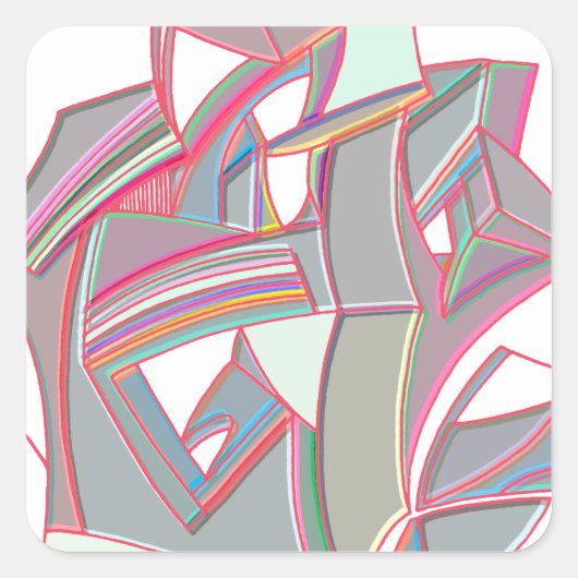 Aangepaste kleur vierkante sticker (Voorkant)