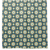 Aangepaste Kleur Vintage Bloemmotief Douchegordijn (Voorkant)