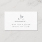 Aangepaste kleur  vlinder monogram Instagram Visitekaartje (Achterkant)