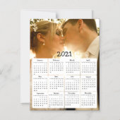 Aangepaste kleur Voeg Foto toe aan 2021 Mini Calen Magnetische Uitnodiging (Voorkant)