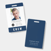 Aangepaste Kleur Voeg Logo Foto CREW PAS Badge toe (Voor- en achterkant)