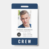 Aangepaste Kleur Voeg Logo Foto CREW PAS Badge toe (Voorzijde)