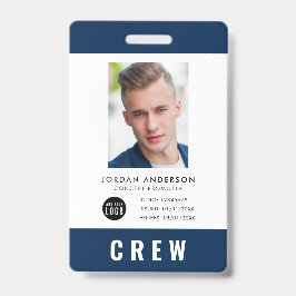 Aangepaste Kleur Voeg Logo Foto Toe CREW PAS Badge