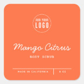 Aangepaste kleur Voeg Logo Script Lines productlab Vierkante Sticker (Voorkant)