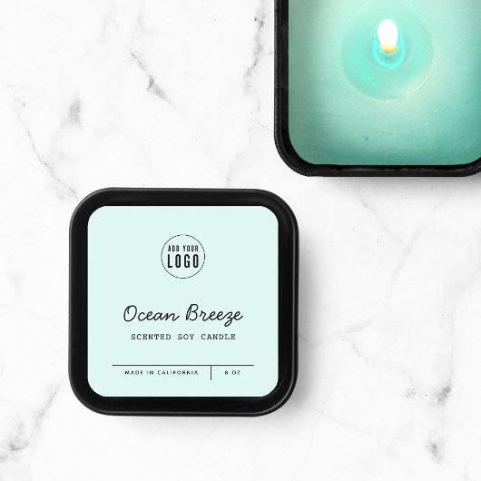 Aangepaste kleur Voeg Logo Script Lines productlab Vierkante Sticker