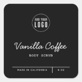 Aangepaste kleur Voeg Logo Script Lines productlab Vierkante Sticker (Voorkant)