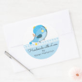 Aangepaste kleur vogel breien naalden haak haken ronde sticker (Envelop)