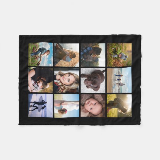 Aangepaste kleur voor fotocollage fleece deken (Voorkant (Horizontaal))