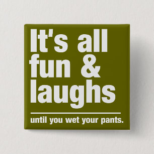 Aangepaste kleur voor FUN & LAUGHS-knop Vierkante Button 5,1 Cm