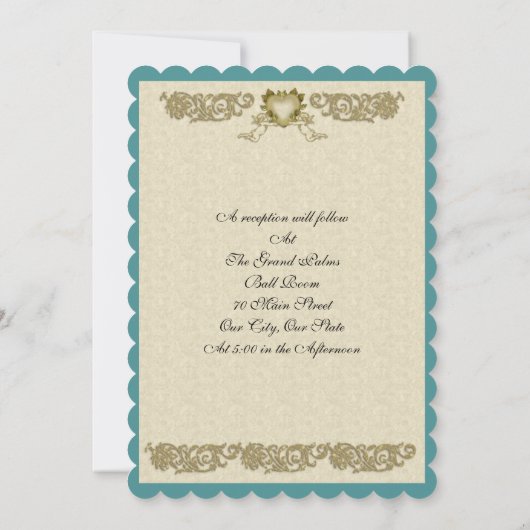 Aangepaste kleur voor huwelijksuitnodiging kaart (Achterkant)