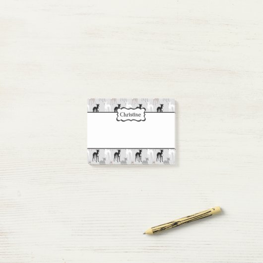Aangepaste kleur voor Italiaans Greyhound Patroon Post-it® Notes (Op bureau)
