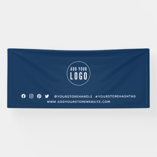 Aangepaste kleur voor Logo sociale media marketing Spandoek (Horizontaal)