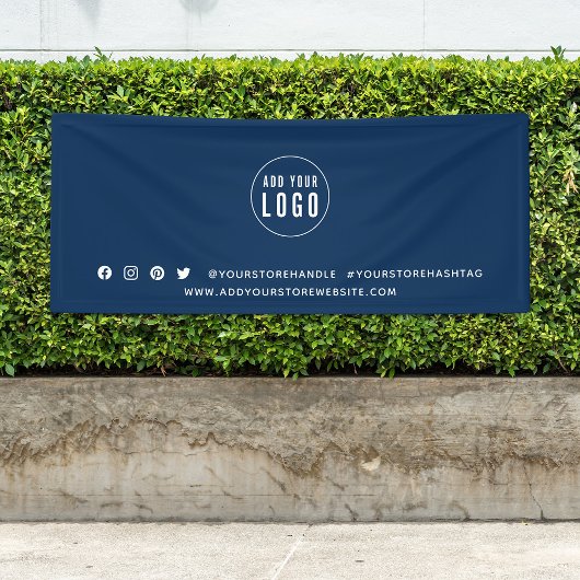 Aangepaste kleur voor Logo sociale media marketing Spandoek