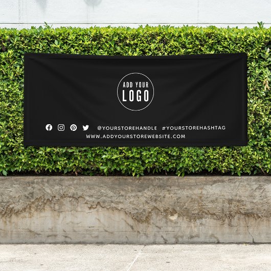 Aangepaste kleur voor Logo sociale media marketing Spandoek