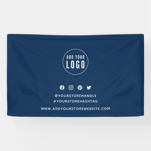 Aangepaste kleur voor Logo sociale media marketing Spandoek (Horizontaal)