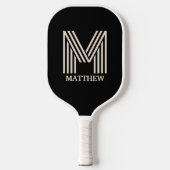 Aangepaste kleur voor moderne monogram-beheernaam pickleball paddle (Voorkant)