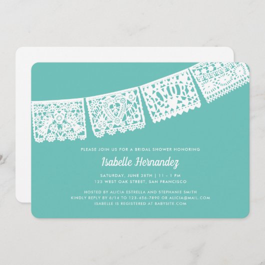 Aangepaste kleur voor moderne papel Picado | VRIJG Kaart (Voorkant / Achterkant)