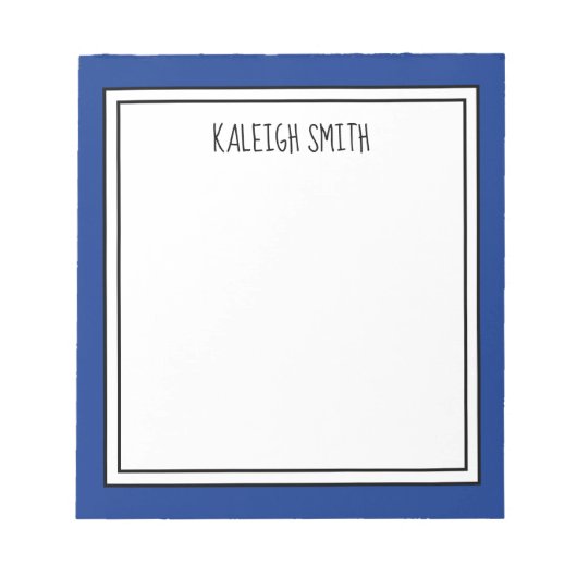 Aangepaste kleur voor Royal Blue White Notitieblok (Voorkant)