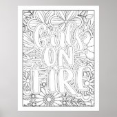 Aangepaste kleur voor zelf meisjes in brand poster (Voorkant)