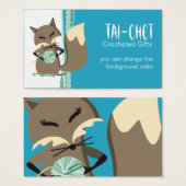 Aangepaste kleur vos gehaakte haken garen cadeau l visitekaartje (Voorkant /achterkant)