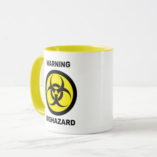 [Aangepaste kleur] Waarschuwing: Biohazard pictogr Mok (Voorkant links)