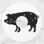 Aangepaste kleur wijnglas labels met varken logo (Voorkant)