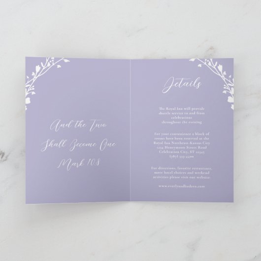 Aangepaste kleur Wildflower Bloom vouwen bruiloft (Binnen)