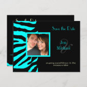 Aangepaste kleur! Zebra De datumfoto opslaan Aankondigingskaart (Voorkant / Achterkant)