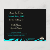 Aangepaste kleur! Zebra De datumfoto opslaan Aankondigingskaart (Achterkant)