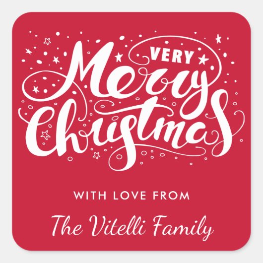 Aangepaste kleur Zeer vrolijke kerst Stickers (Voorkant)