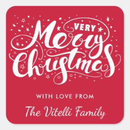 Aangepaste kleur Zeer vrolijke kerst Stickers