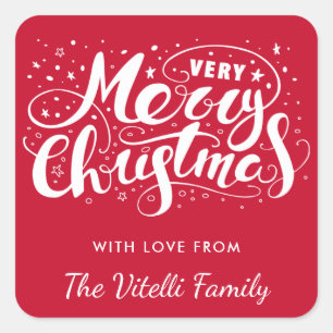 Aangepaste kleur Zeer vrolijke kerst Stickers