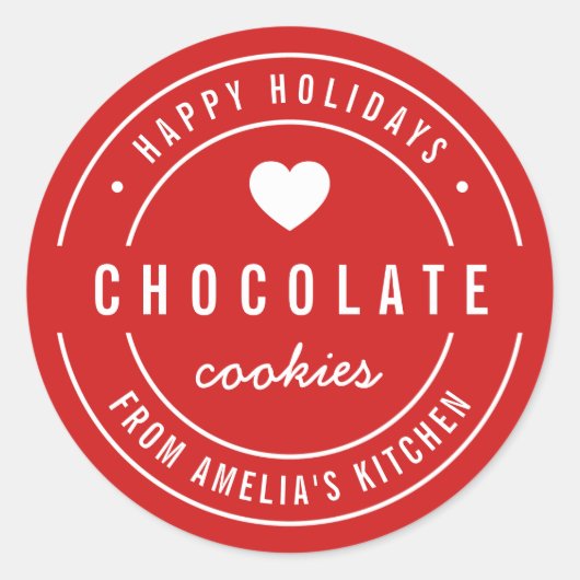 Aangepaste Kleur Zelfgemaakte Goederen Keuken Happ Ronde Sticker (Voorkant)