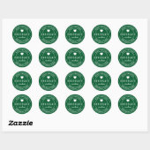 Aangepaste kleur Zelfgemaakte Keuken Vrolijk Kerst Ronde Sticker (Vel)