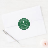 Aangepaste kleur Zelfgemaakte Keuken Vrolijk Kerst Ronde Sticker (Envelop)