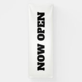Aangepaste kleur Zwart Wit Nu geopend Nieuwe zaak Spandoek (Verticaal)