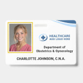 Aangepaste Kleurcodes Ziekenhuis Foto ID Badge (Voorzijde)