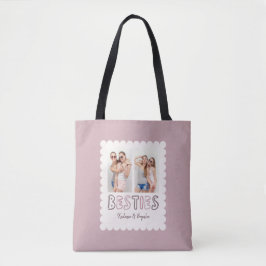 Aangepaste kleuren 2 foto vrienden beste vriendinn tote bag
