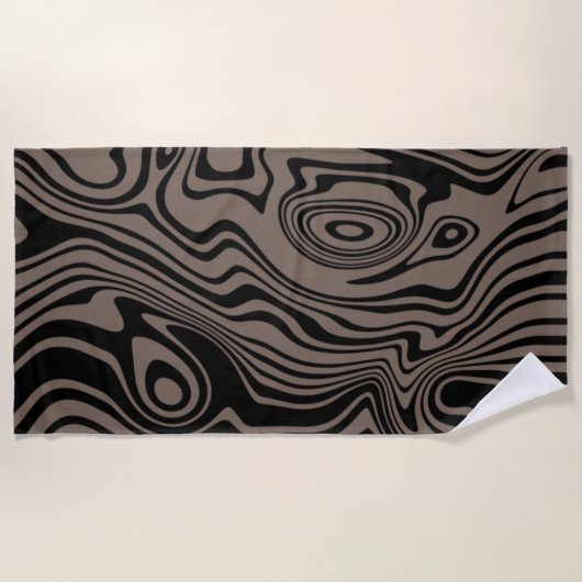 Aangepaste kleuren Abstracte handdoeken - bruin (Voorkant)