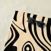 Aangepaste kleuren Abstracte handdoeken zwarte tek (In situ)