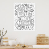 Aangepaste kleuren alleen een meisje met doelstell poster (Keuken)