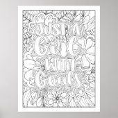 Aangepaste kleuren alleen een meisje met doelstell poster (Voorkant)