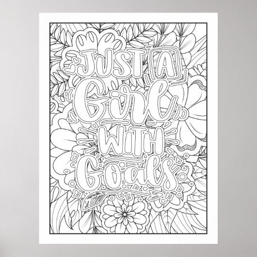 Aangepaste kleuren alleen een meisje met doelstell poster (Voorkant)