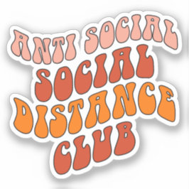 AANGEPASTE KLEUREN Anti Sociale Afstand Club Sticker