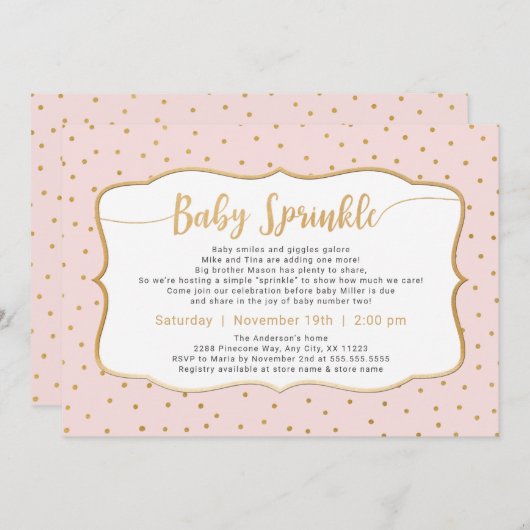 Aangepaste kleuren-Baby springen met gouden confet Kaart (Voorkant / Achterkant)