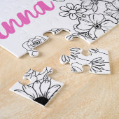 Aangepaste Kleuren Bloemen Naam Puzzel (Zijkant)