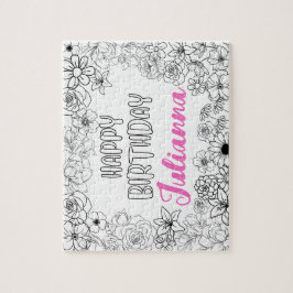 Aangepaste Kleuren Bloemen Naam Puzzel