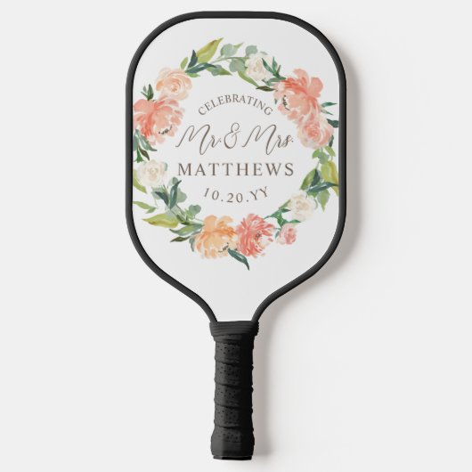 Aangepaste kleuren bruiloft in blote vorm pickleball paddle (Achterkant)