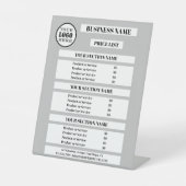 Aangepaste kleuren Business Logo prijslijst Reclamebord Met Voetstuk (Voorkant)