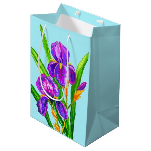 Aangepaste kleuren Cadeaubalken - Flowers Medium Cadeauzakje (Voorkant Gekanteld)